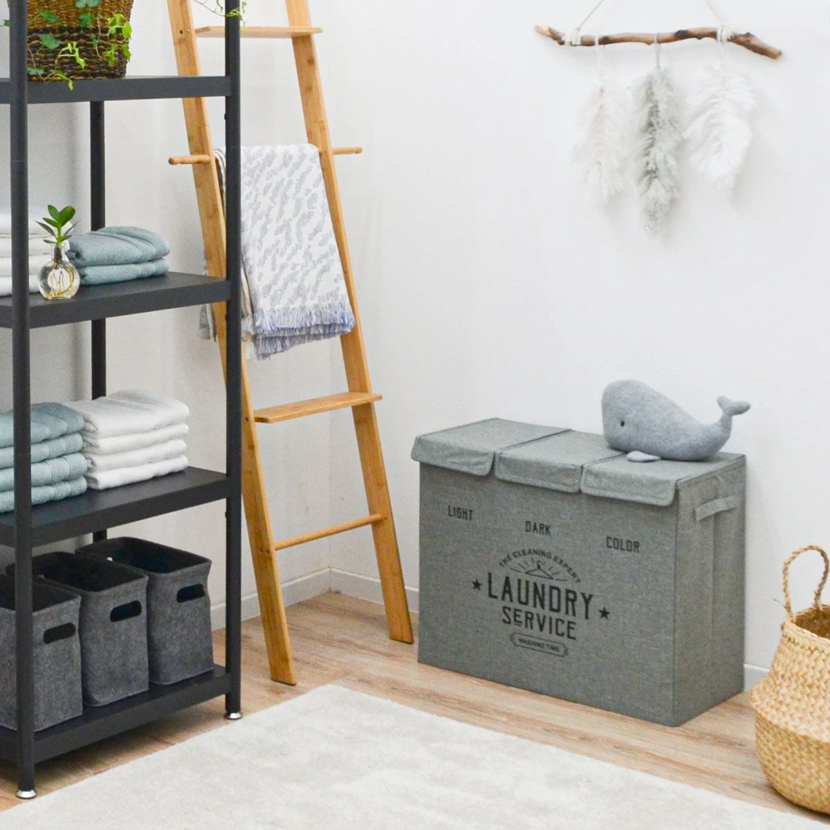 Merkloos DuneDesign 2 Vakken Wasmand - 84 Liter 4 Merkloos DuneDesign 2 Vakken Wasmand - 84 Liter - Afbeelding 2