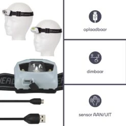 Merkloos Perel 1-leds Hoofdlamp - White -Buiten Kamperen 2008a37b61e38e15