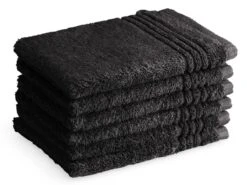 Merkloos PHLOX Supreme 16 X 21 Cm Set Van 6 Washandjes - Zwart