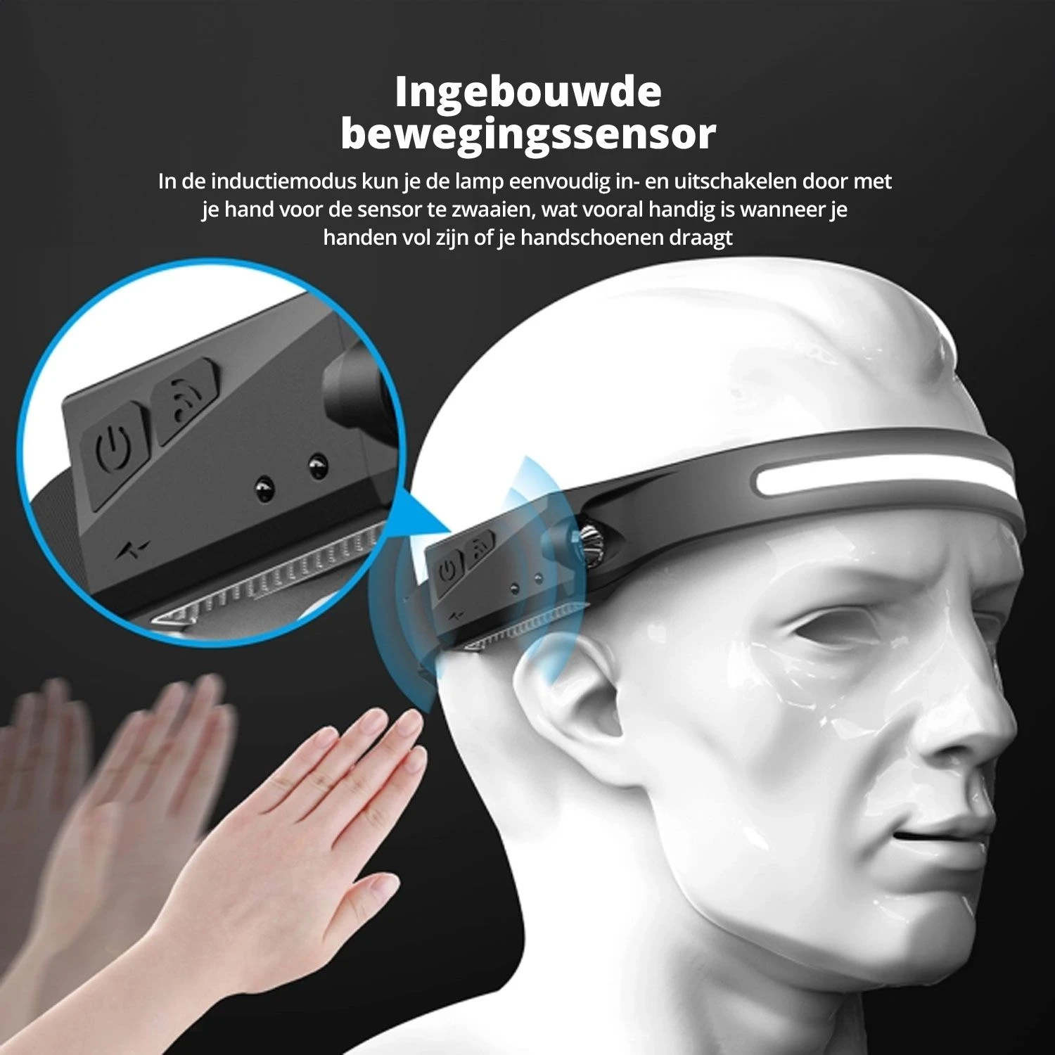 FlinQ Oplaadbare LED Hoofdlamp 5 FlinQ Oplaadbare LED Hoofdlamp - Afbeelding 3