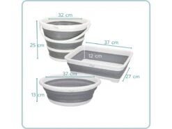 Merkloos Nordix 3-delige Opvouwbare Emmerset - Grey -Buiten Kamperen 3893cd1bb85b2341