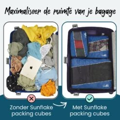 Sunflake Set Van 3 Packing Cubes - Dark Blue -Buiten Kamperen 3a0101ea00216fe5