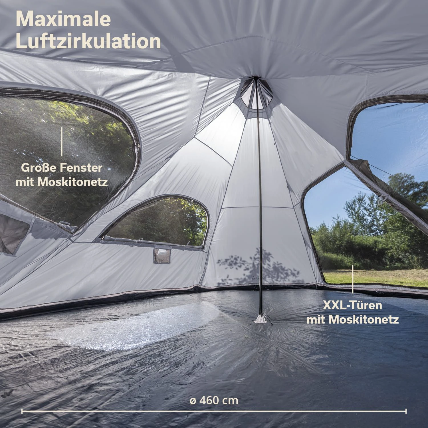 Skandika Hetta 460 Protect Tent - Grey 5 Skandika Hetta 460 Protect Tent - Grey - Afbeelding 3