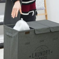 Merkloos DuneDesign 3 Vakken Wasmand - 84 Liter -Buiten Kamperen 3df74ac324769162