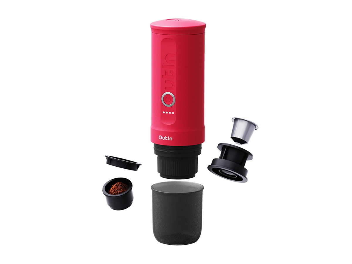 OutIn Nano Draagbare Elektrische Espressomachine - Red 4 OutIn Nano Draagbare Elektrische Espressomachine - Red - Afbeelding 2