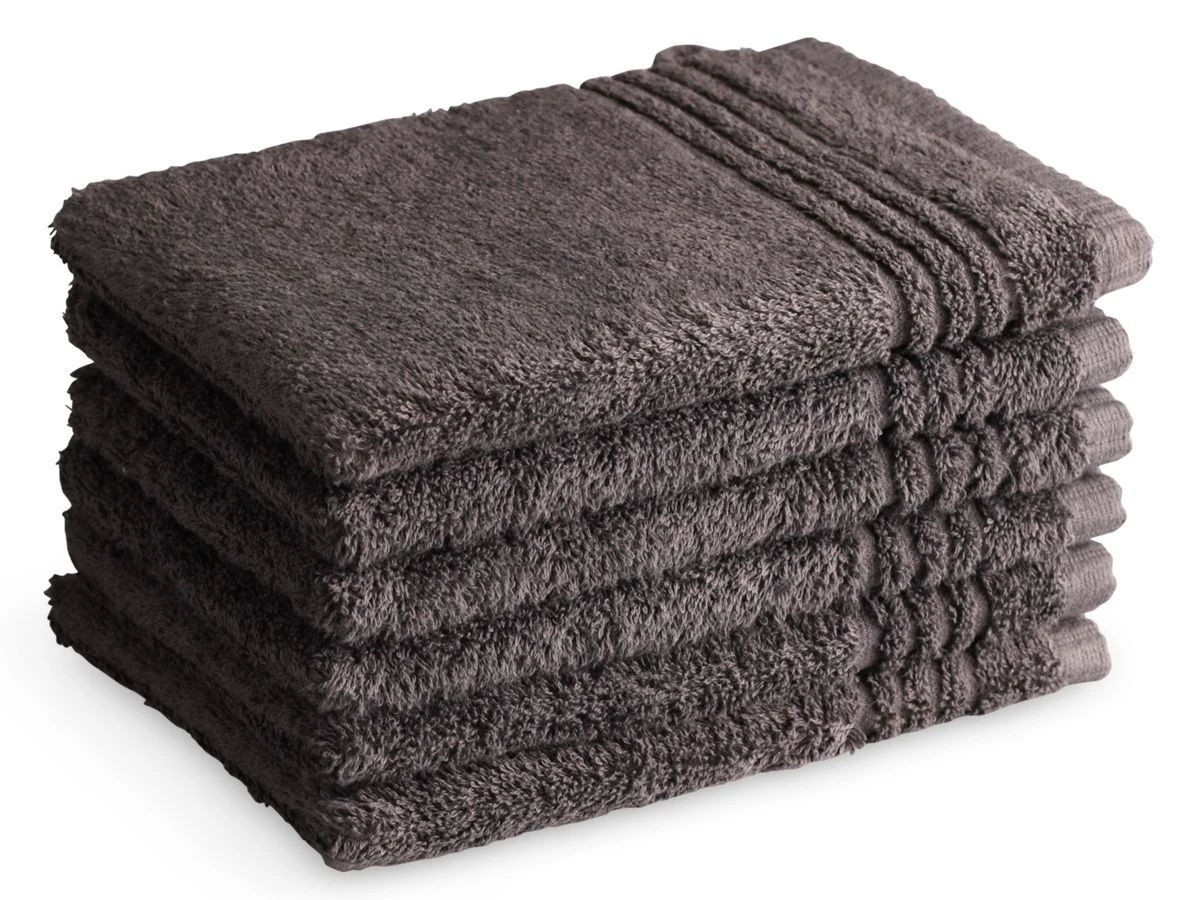 Merkloos PHLOX Supreme 16 X 21 Cm Set Van 6 Washandjes - Antraciet 3 Merkloos PHLOX Supreme 16 X 21 Cm Set Van 6 Washandjes - Antraciet