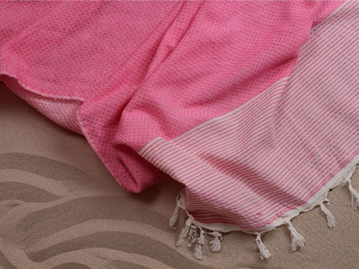 Merkloos PHLOX 100 X 200 Cm Hamamdoek - Honingraat Fuchsia 7 Merkloos PHLOX 100 X 200 Cm Hamamdoek - Honingraat Fuchsia - Afbeelding 5