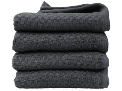 DoubleDry Popcorn 50 X 100 Cm Set Van 4 Handdoeken - Antra