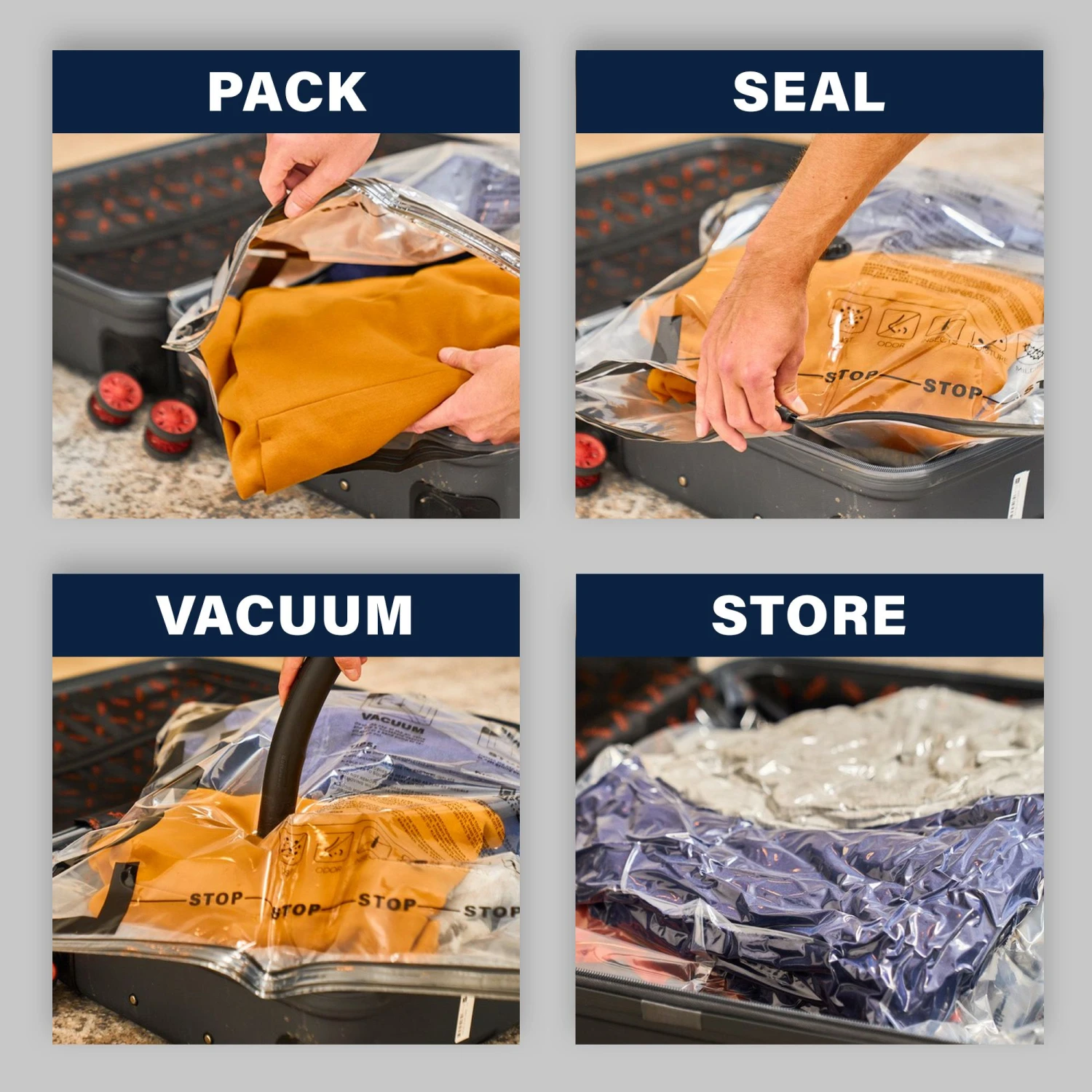 Luvego Set Van 8 Vacuümzakken 7 Luvego Set Van 8 Vacuümzakken - Afbeelding 5