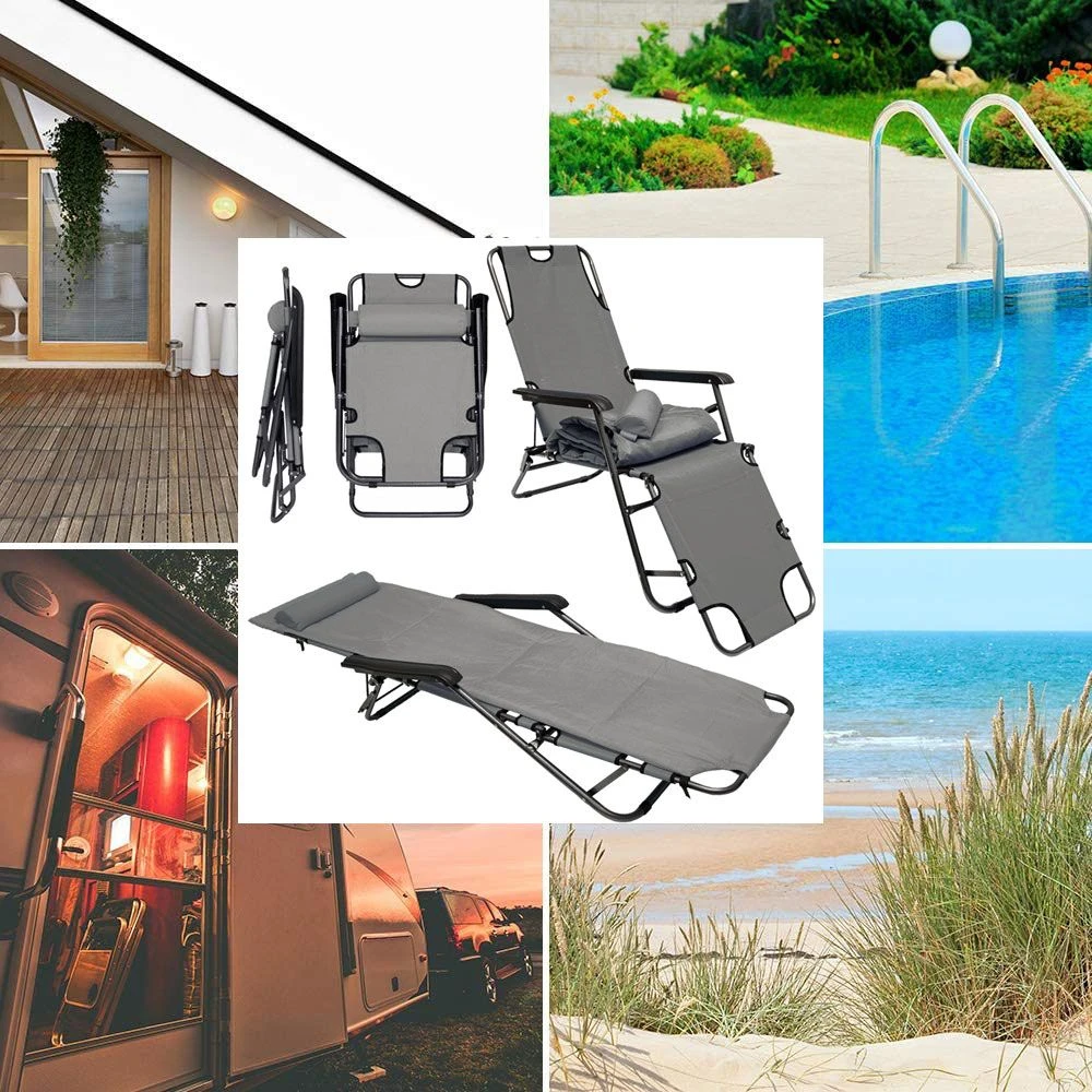 AMANKA 180 X 60 Verstelbare Relaxstoel - Grey 5 AMANKA 180 X 60 Verstelbare Relaxstoel - Grey - Afbeelding 3