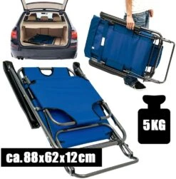 AMANKA 155 X 60 Verstelbare Relaxstoel - Dark Blue -Buiten Kamperen 623c87cacb8fd8.13349176