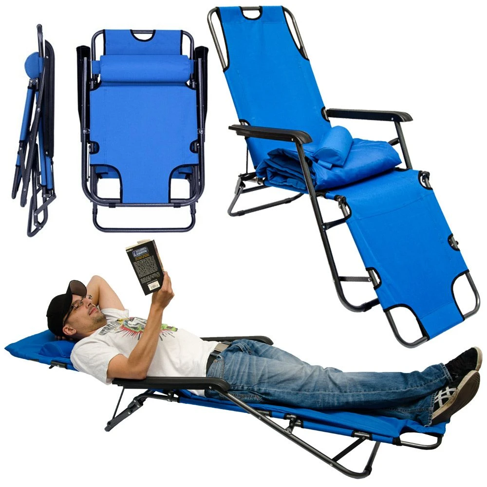 AMANKA 180 X 60 Verstelbare Relaxstoel - Blue 4 AMANKA 180 X 60 Verstelbare Relaxstoel - Blue - Afbeelding 2