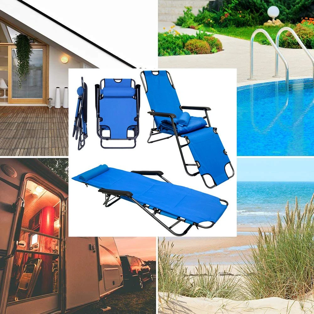 AMANKA 180 X 60 Verstelbare Relaxstoel - Blue 5 AMANKA 180 X 60 Verstelbare Relaxstoel - Blue - Afbeelding 3