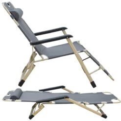 AMANKA 178 X 60 Verstelbare Relaxstoel - Grey -Buiten Kamperen 6241954c130b72.34473606