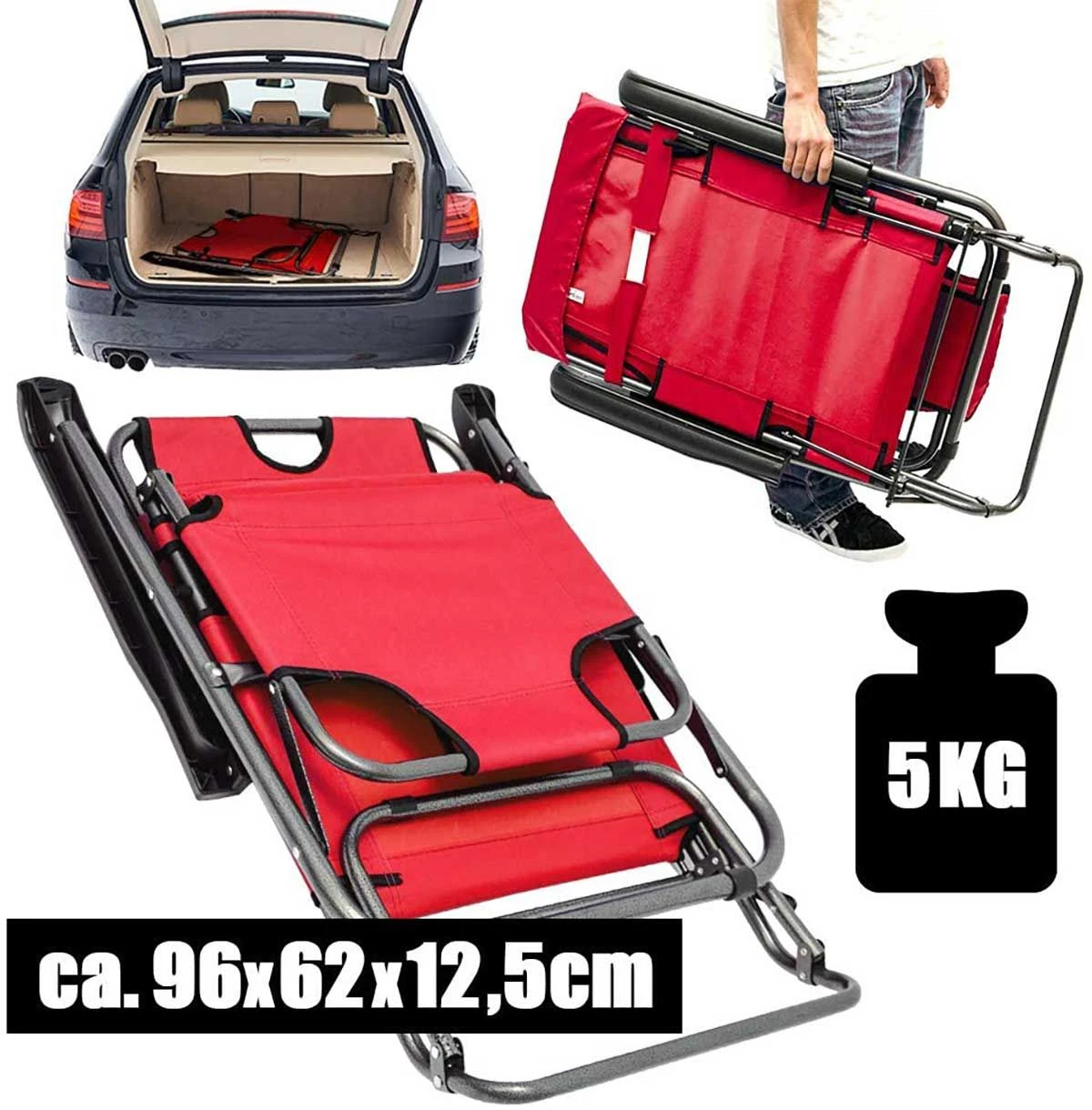 AMANKA 180 X 60 Verstelbare Relaxstoel - Red 5 AMANKA 180 X 60 Verstelbare Relaxstoel - Red - Afbeelding 3