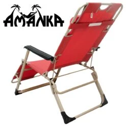 AMANKA 178 X 60 Verstelbare Relaxstoel - Red -Buiten Kamperen 6241955b617d47.57229405