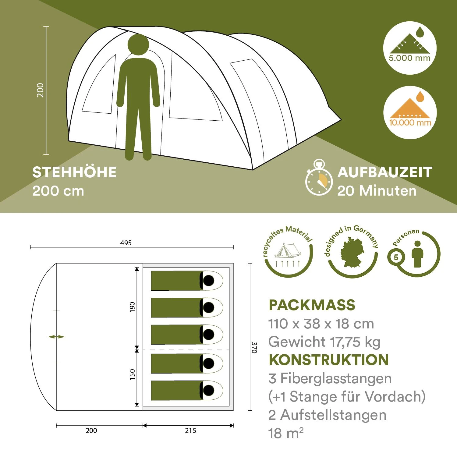 Skandika Egersund Tunneltent 8 Skandika Egersund Tunneltent - Afbeelding 6