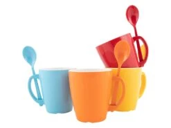 Gimex Colour Line Rainbow Set Van 4 Mokken Met Lepels