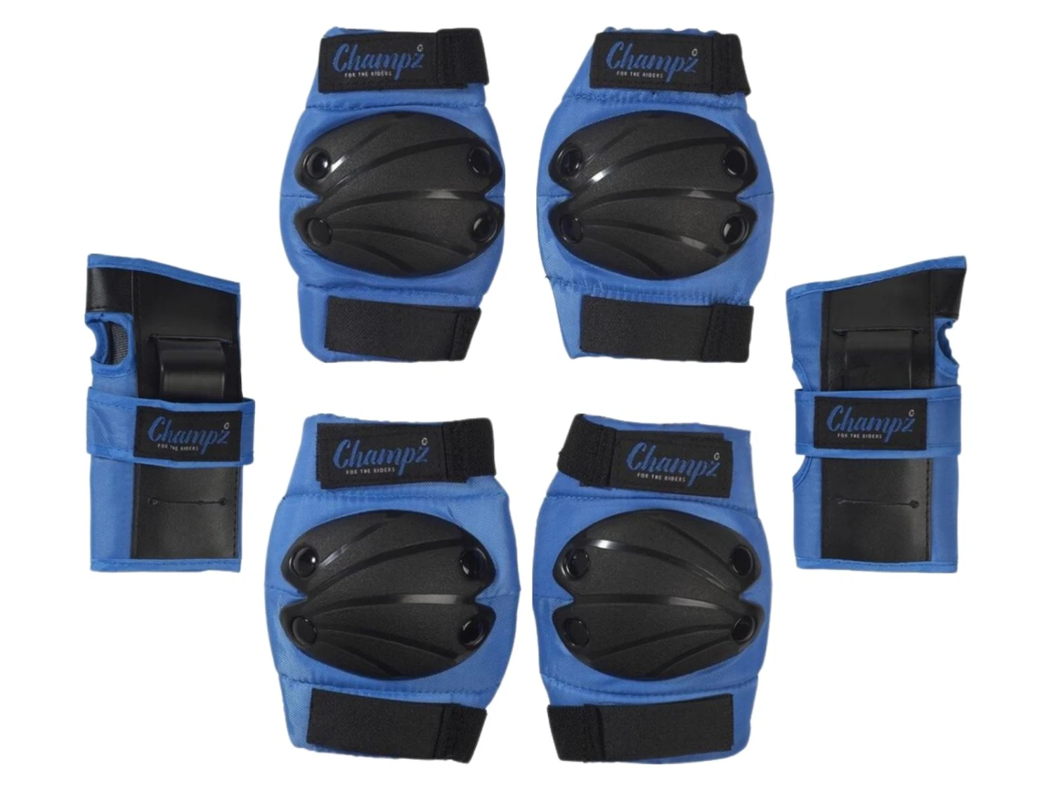 Merkloos Champz Skate Bescherming Set Voor Kinderen Blauw 4 Merkloos Champz Skate Bescherming Set Voor Kinderen Blauw - Afbeelding 2