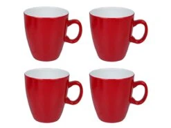 Bo-Camp Two-Tone Set Van 4 Melamine Mokken - Red