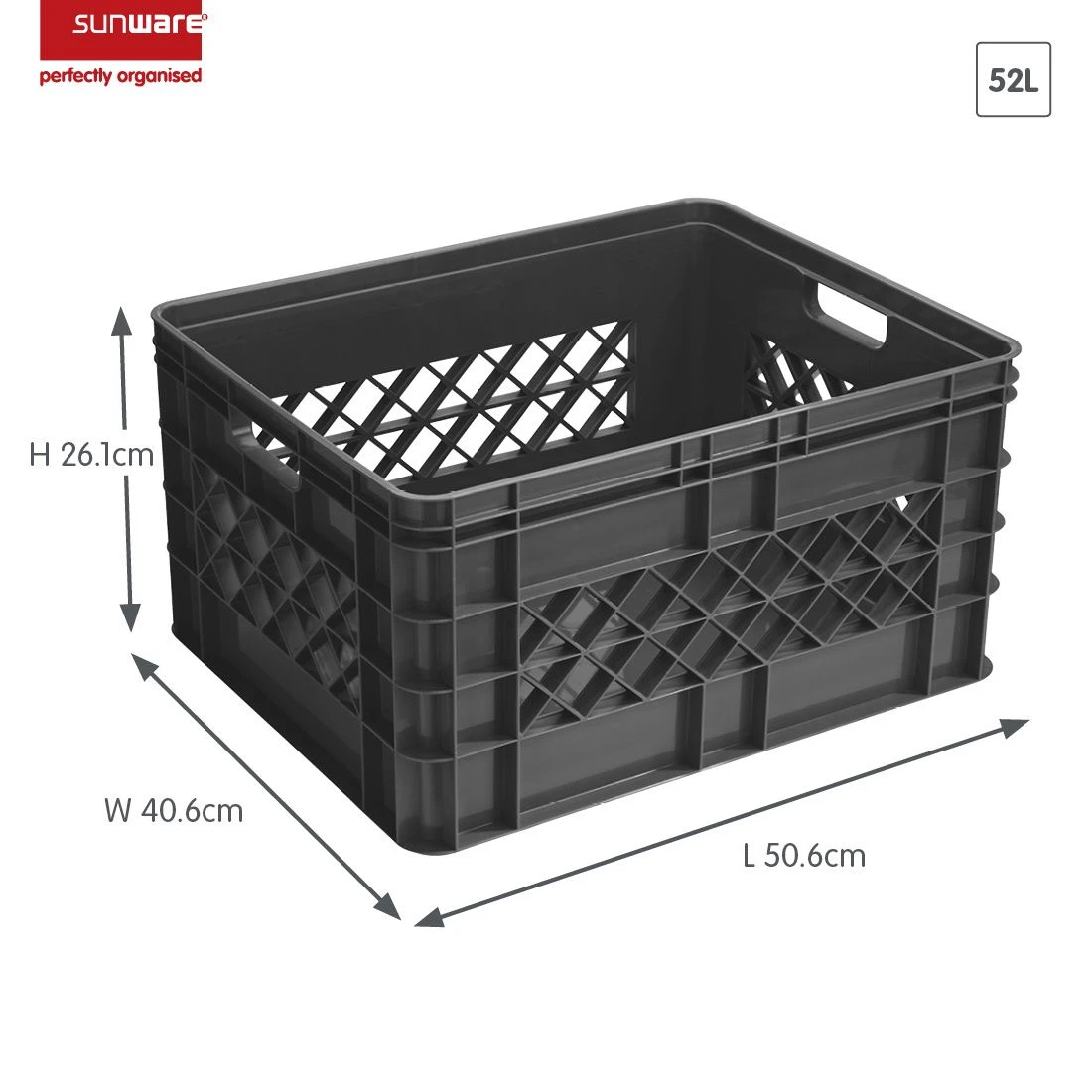 Sunware Square 52 Liter Antraciete Multikrat 4 Sunware Square 52 Liter Antraciete Multikrat - Afbeelding 2