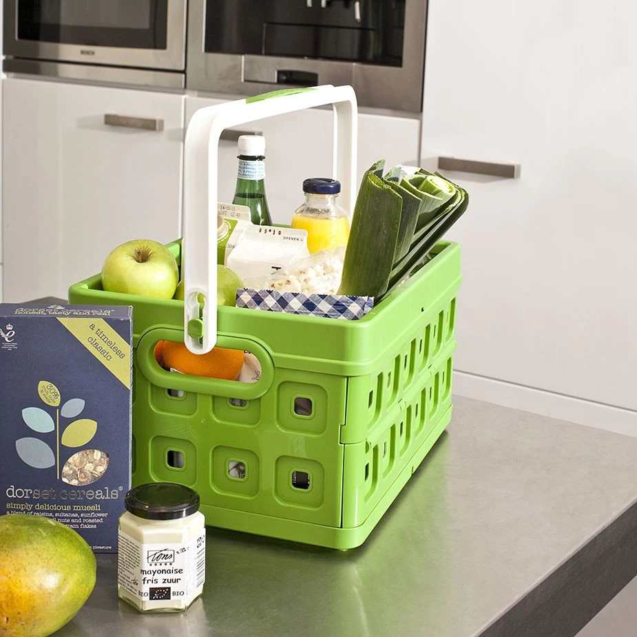 Sunware Square 24 Liter Vouwkrat Met Handgreep - Green 6 Sunware Square 24 Liter Vouwkrat Met Handgreep - Green - Afbeelding 4