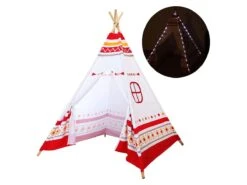 Merkloos Sunny 60 LED Tipi Tent - Red/white 12 Merkloos Sunny 60 LED Tipi Tent - Red/white -Buiten Kamperen 6638b8830bac41.51472384