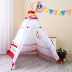 Merkloos Sunny 60 LED Tipi Tent - Red/white 11 Merkloos Sunny 60 LED Tipi Tent - Red/white -Buiten Kamperen 6638b8830f08f9.11551156