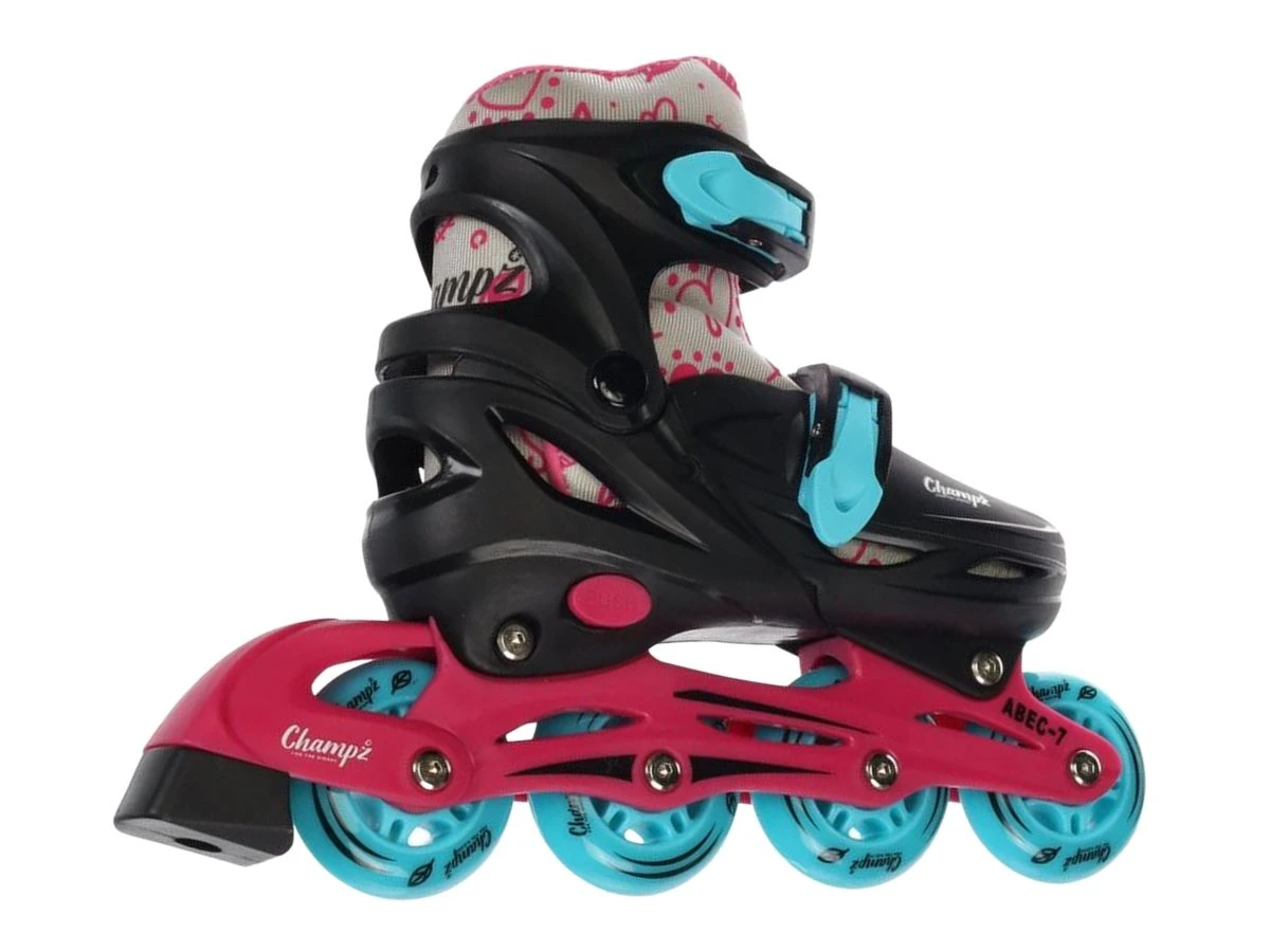 Merkloos Champz Beginner Kinder Inline Skates Roze Hardboot ABEC7 4 Merkloos Champz Beginner Kinder Inline Skates Roze Hardboot ABEC7 - Afbeelding 2
