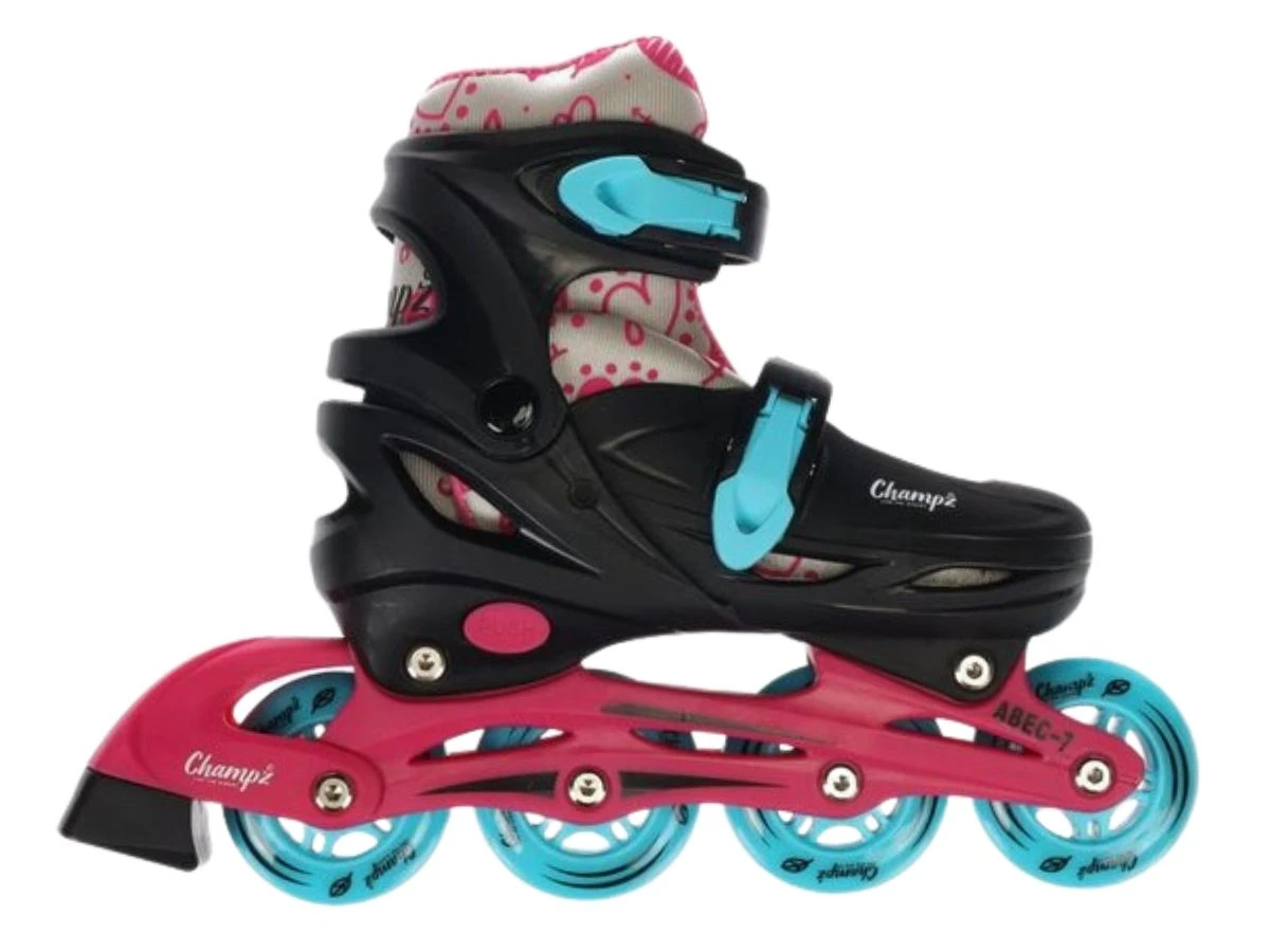 Merkloos Champz Beginner Kinder Inline Skates Roze Hardboot ABEC7 3 Merkloos Champz Beginner Kinder Inline Skates Roze Hardboot ABEC7