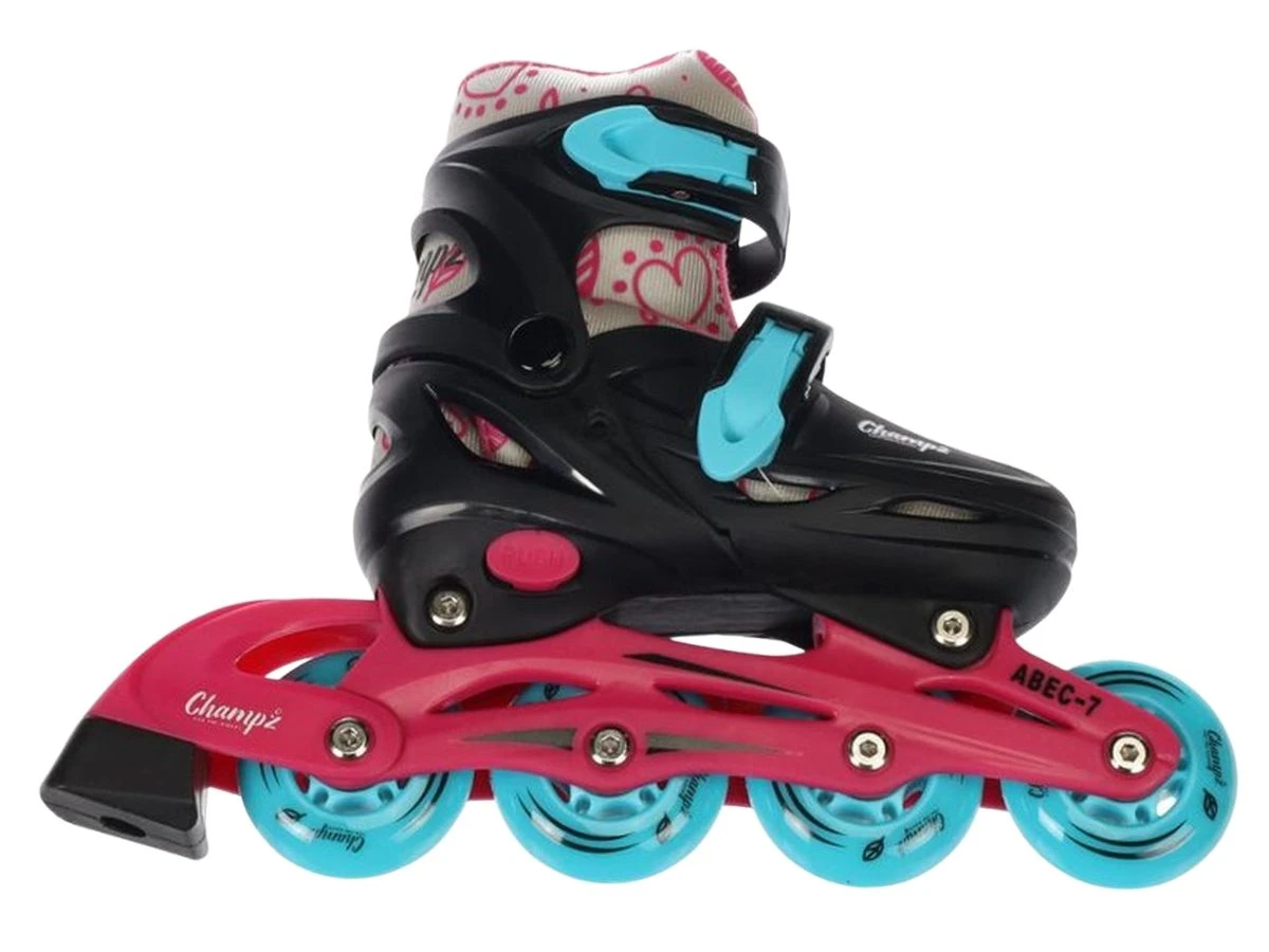 Merkloos Champz Beginner Kinder Inline Skates Roze Hardboot ABEC7 5 Merkloos Champz Beginner Kinder Inline Skates Roze Hardboot ABEC7 - Afbeelding 3