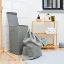 Merkloos DuneDesign XXL Wasmand 50 Liter Met Waszak -Buiten Kamperen 6650967b021860.36292461