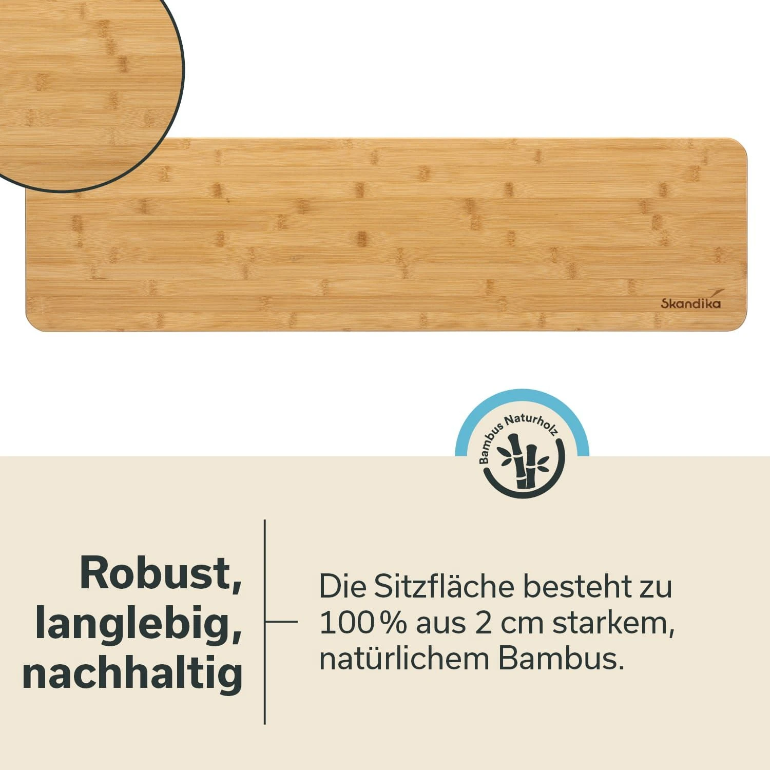 Skandika Tolja Bamboe Zitbank Set Van 2 4 Skandika Tolja Bamboe Zitbank Set Van 2 - Afbeelding 2