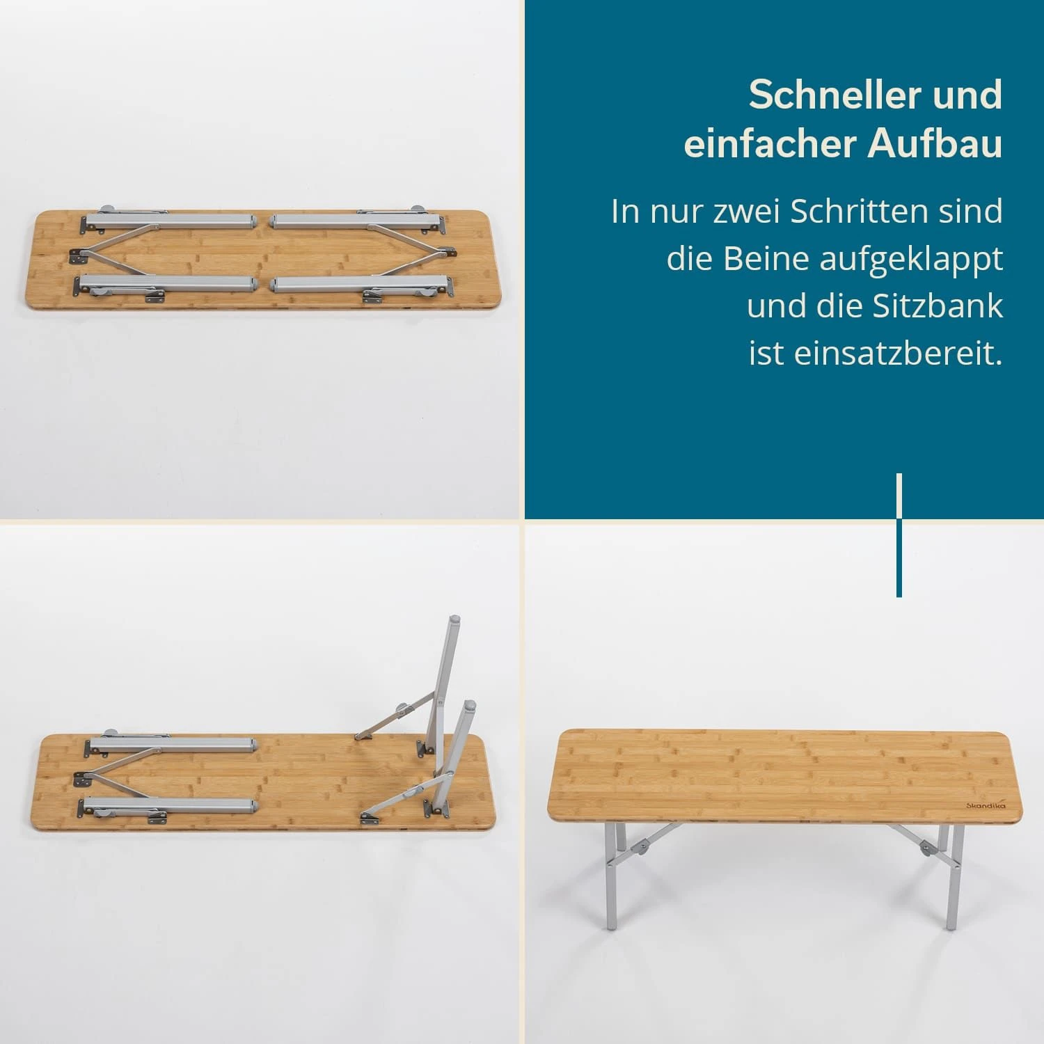 Skandika Tolja Bamboe Zitbank Set Van 2 5 Skandika Tolja Bamboe Zitbank Set Van 2 - Afbeelding 3