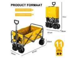 Merkloos Packaway XL Opvouwbare Bolderkar - Okergeel -Buiten Kamperen 66840f052171e8.24412783