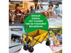 Merkloos Packaway XL Opvouwbare Bolderkar - Okergeel -Buiten Kamperen 66840f05261d22.35833335