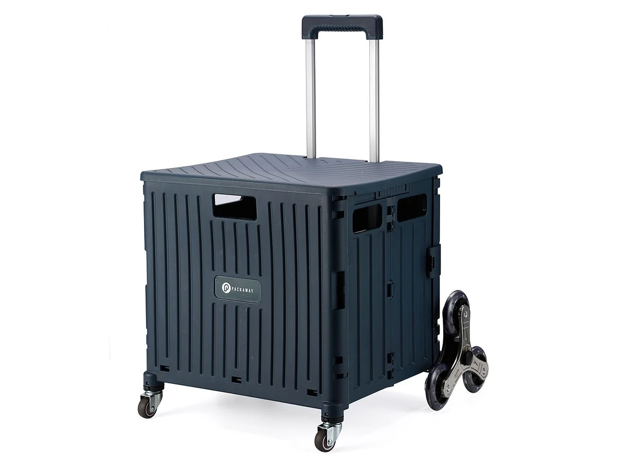 Merkloos Packaway 50 Liter Boodschappentrolley Met Trapwielen - Blue 3 Merkloos Packaway 50 Liter Boodschappentrolley Met Trapwielen - Blue