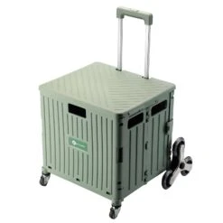 Merkloos Packaway 50 Liter Boodschappentrolley Met Trapwielen - Green -Buiten Kamperen 668e38d3335596.96334261