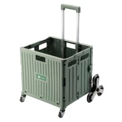 Merkloos Packaway 50 Liter Boodschappentrolley Met Trapwielen - Green -Buiten Kamperen 668e38d334dfd4.97935817