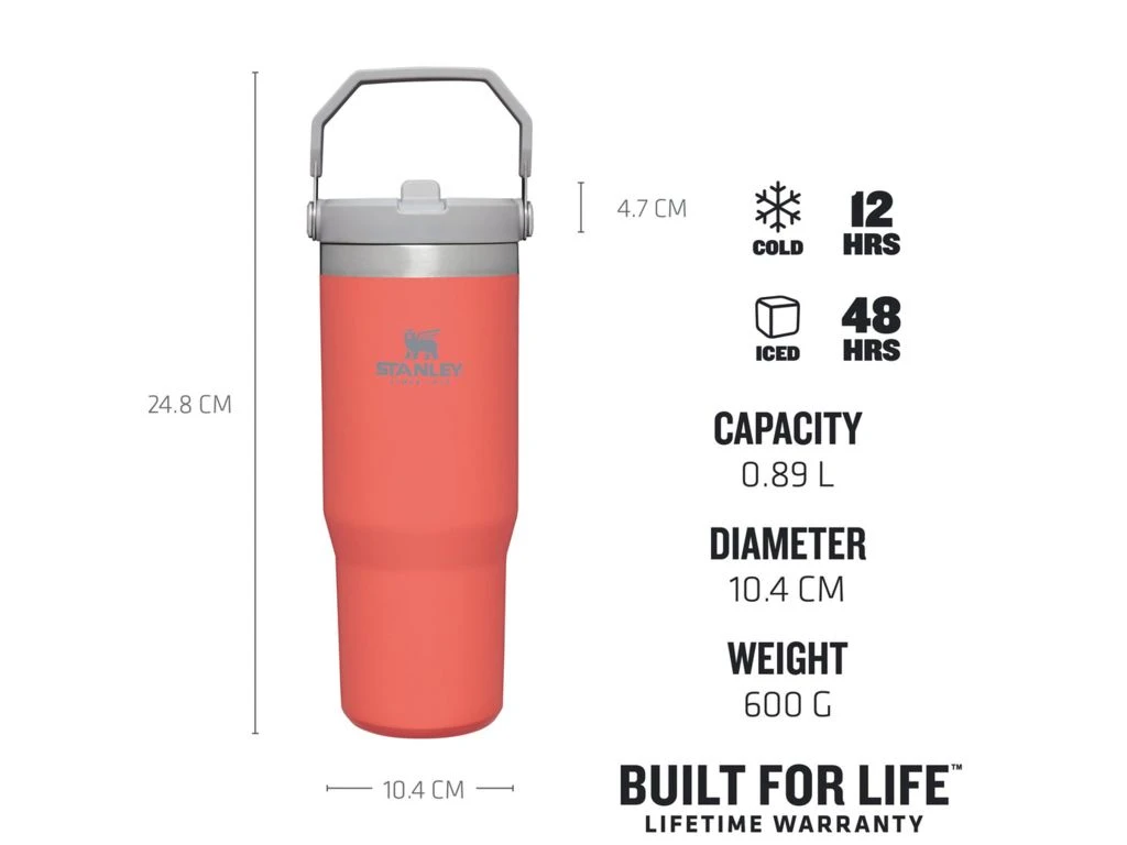 Stanley The Iceflow Flip Straw 890 Ml Thermosfles - Guava 5 Stanley The Iceflow Flip Straw 890 Ml Thermosfles - Guava - Afbeelding 3