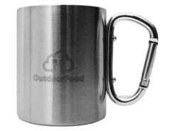 Merkloos Outdoor Food 300 Ml RVS Mok Met Karabijnhaak