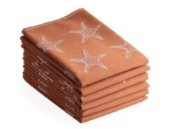 DoubleDry Oceaan 50 X 70 Cm Set Van 6 Theedoeken - Rood