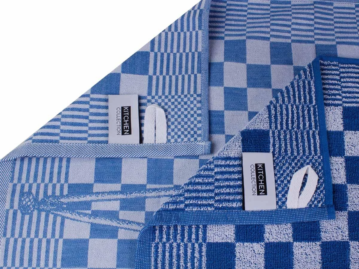 DoubleDry Schaatsen 50 X 70 Cm Set Van 6 Theedoeken - Blauw 6 DoubleDry Schaatsen 50 X 70 Cm Set Van 6 Theedoeken - Blauw - Afbeelding 4