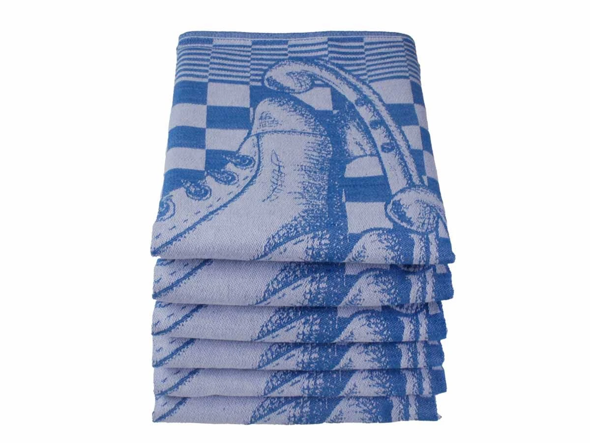 DoubleDry Schaatsen 50 X 70 Cm Set Van 6 Theedoeken - Blauw 4 DoubleDry Schaatsen 50 X 70 Cm Set Van 6 Theedoeken - Blauw - Afbeelding 2