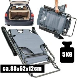 AMANKA 155 X 60 Verstelbare Relaxstoel - Grey -Buiten Kamperen 6be6b345677b5998