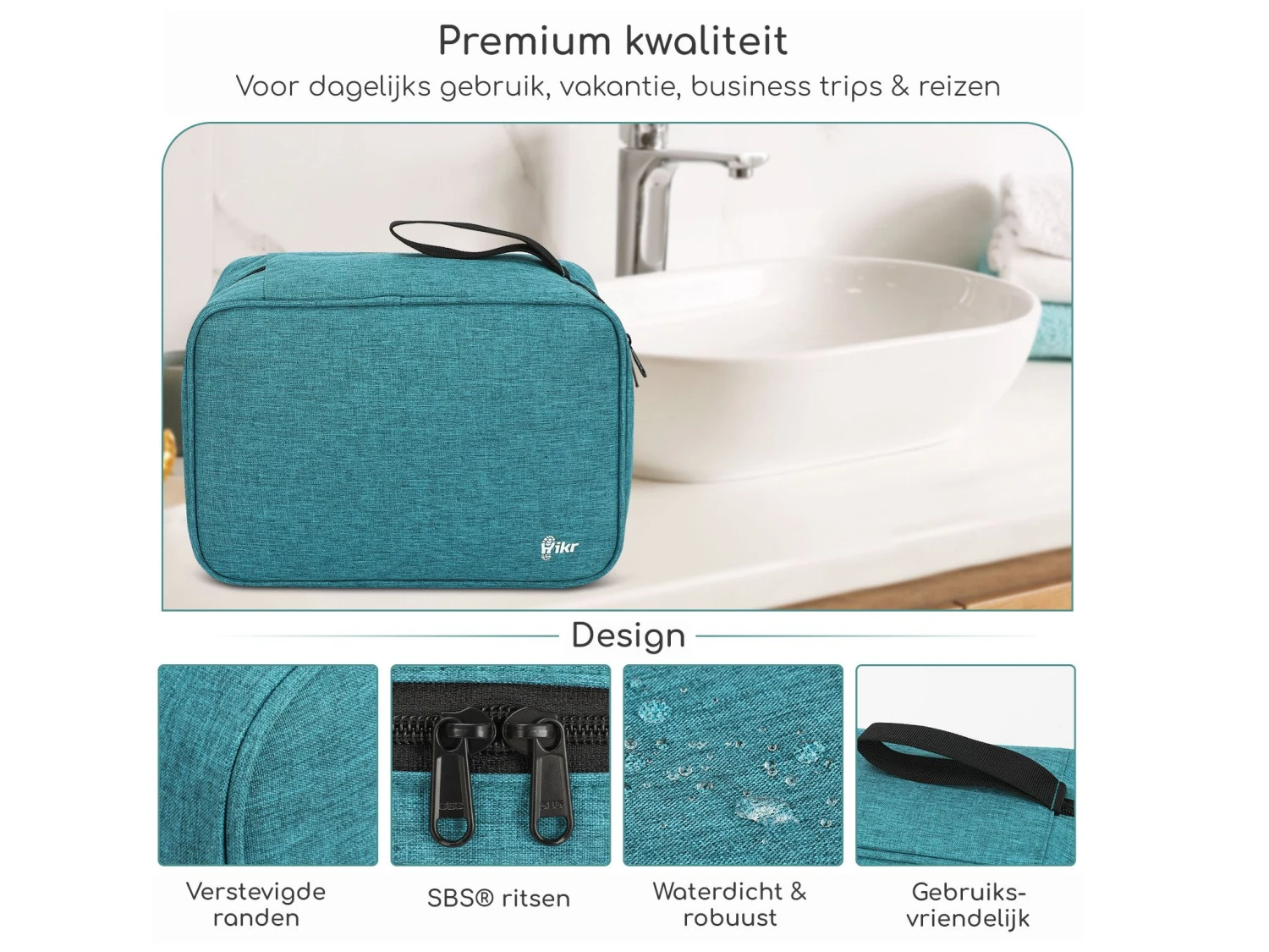 Hikr Toilettas Met Haak - Blue 4 Hikr Toilettas Met Haak - Blue - Afbeelding 2