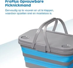 ProPlus 20 Liter Opvouwbare Picknickmand Met Deksel - Blue -Buiten Kamperen 7746b9ddccd87c0b