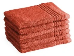 Merkloos PHLOX Supreme 16 X 21 Cm Set Van 6 Washandjes - Terracotta