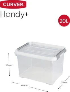 Curver Handy+ 20 Liter Opbergbox Met Deksel - 3 Stuks -Buiten Kamperen 869172ca11b150b9