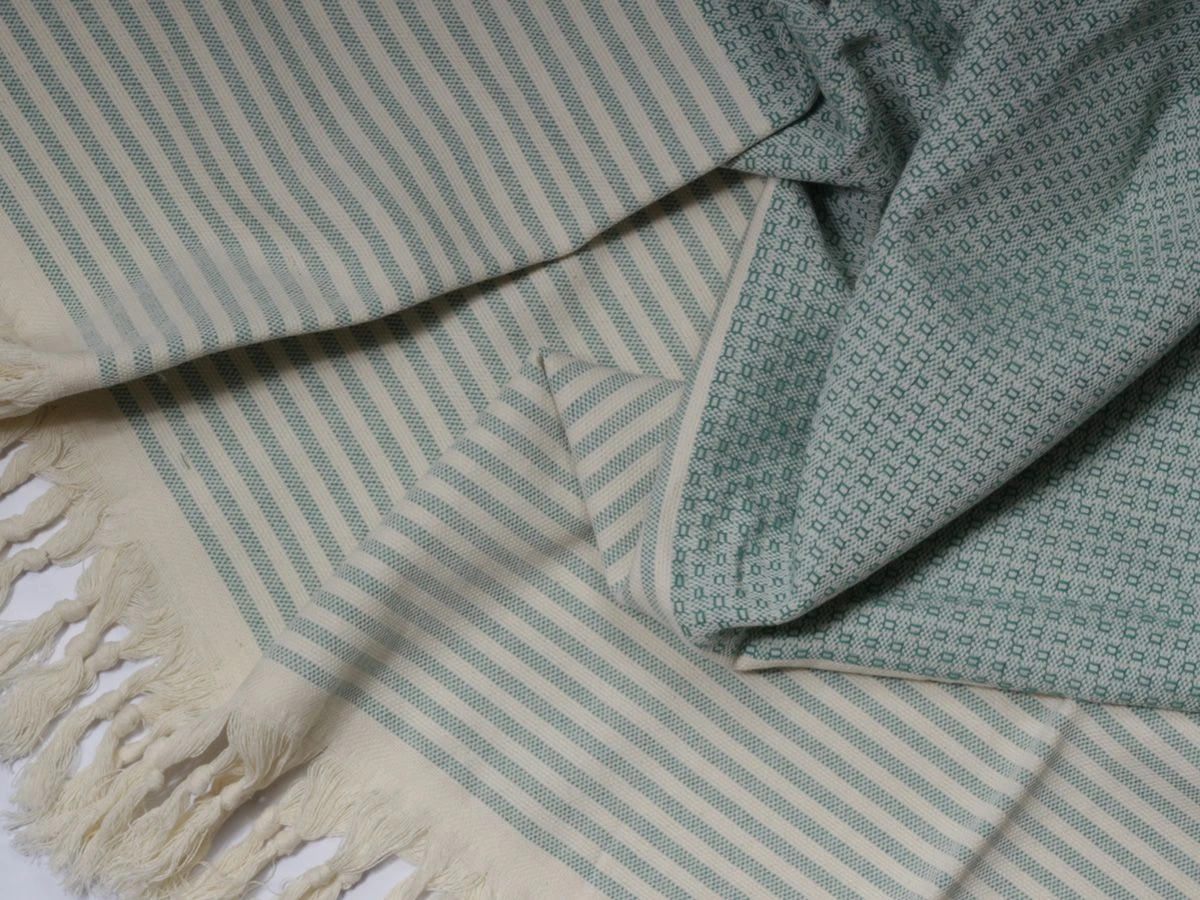 Merkloos PHLOX 100 X 200 Cm Hamamdoek - Groen 4 Merkloos PHLOX 100 X 200 Cm Hamamdoek - Groen - Afbeelding 2